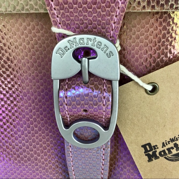 Dr. Martens Iridescent Pink Leather Mini Backpack - Picture 4 of 11
